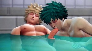 Hero's Bath Time - Midoriya X Bakugo - My Hero Academia 3D Animation Parody - CockDude.com