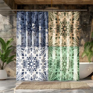 Scandinavian Winter Shower Curtain Nordic Botanical Snowflake Pattern Minimal Folk Art Bathroom Decor - Etsy