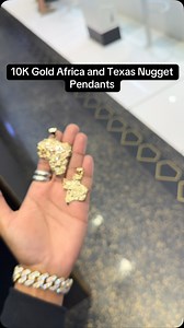 10k Gold Texas and Africa Nugget Pendants In Sale!!!! #texas #california #cctx #houston #sanantonio #austin #losangeles #fyp #foryoupage #valley | Ijaz Jewelers