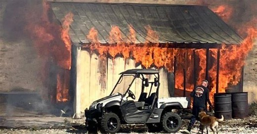 Investigation underway after shed fire in Palomino Valley