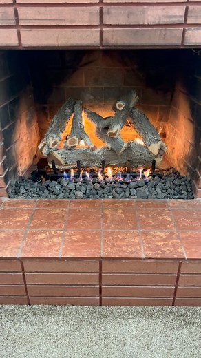 A gas log install into a existing fireplace! Turned out beautifully! 👏 Need anything fireplace, give Chim Chimney a call! 📞 #fire #fireplace #utah #cachevalley | Chim Chiminey