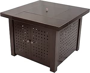 Pleasant Hearth OFG418T A Eden Square Gas Fire Pit Table, 38"