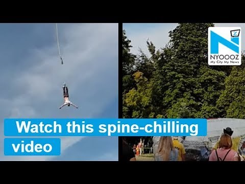 Bungee jumping horribly goes wrong, rope breaks mid-air