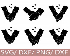 Hand Holding SVG Silhouette Bundle, Romantic Couple Love Hands, Wedding Clipart - Etsy Canada