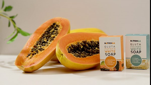 Glutathione Papaya White Soap (2 Pack) - Natural Skin Brightening - Dark Spots, Acne Scars - Acquire a Soft, Silky Smooth Skin for Body & Facial