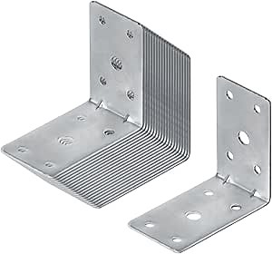 20 Pcs L Shape Corner Brace, 2-1/2"x1-5/8", 90 Degree Fasteners for Wood Furniture Board Window Cabinet Table, Thickness 1.5mm