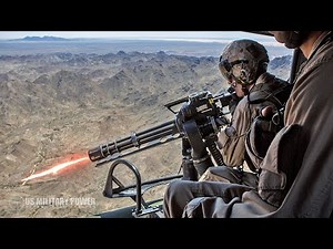 The Powerful US Marines Bell UH-1Y Huey in Action - Aerial Gun Shoot