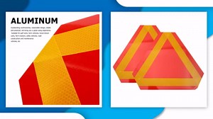 2pcs Aluminum Triangle Reflector Car Triangle Safety Sign Magnetic Slow Moving Vehicle