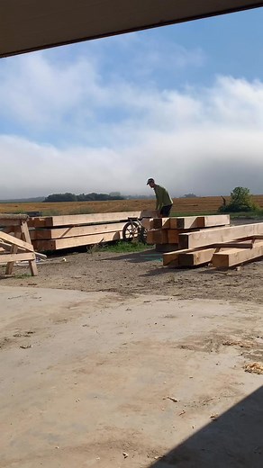 Loading the thickness planer. The is such a handy tool for moving beams. #construction #woodworking #timberframing #postandbeam #thornhilltimberframes #carpentry #timberframe | Livia Rizzo