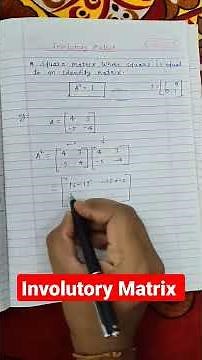 Involutory Matrix 🔥 Types of Matrix #matrixclass12 #shortvideo #mathstricks