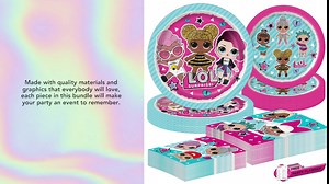 Amazon.com: Unique LOL Surprise Dinnerware Party Bundle | Dinner & Dessert Plates, Beverage & Luncheon Napkins | Girl Birthday Supplies & Decorations Set : Home & Kitchen