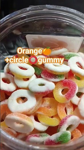 irange🍊+circle⭕#gummy #asmr #viral #asmrsounds