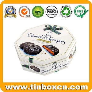 [Hot Item] Octagon Cookie Tin Box for Food Tin Packaging, Metal Food Container