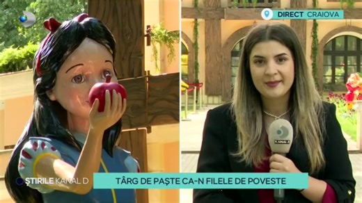 Mai sunt câteva ore până cand Târgul de Paște de la Craiova își va deschide porțile. Zeci de căsuțe cu bunătăți, figurine supradimensionate, decoruri încărcate cu flori și multe altele îi așteaptă pe vizitatori să pășească în povestea Albă ca Zăpada și cei șapte pitici. | ASTA-I ROMANIA