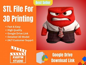 Fiery Emotion 3D Model STL File | Printable Cartoon Character for Fun Decor, Toys, or Collectibles - Etsy Canada