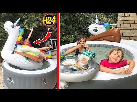24 HOURS IN OUR JACUZZI!! - CHALLENGE