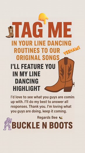 📣 Hey hey hey everyone xxx 🐝 I’d love to see your line dancing routines to our original @bucklenbootsofficial songs! 💃🕺 Tag me in your videos and I’ll feature you in my Line Dancing Highlight! 😮🤠🫶🏻 Can’t wait to see what you all come up with — I’ll do my best to respond to everyone.😘 Thank you for the amazing energy and creativity — I’m loving what you guys are doing. Keep it coming! Much love, Bee 🐝 #BUCKLENBOOTS #COUNTRYMUSIC #ukcountrymusic #dancingwiththedevil #stanley #loveintheda