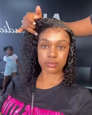 Amazon.com : Getarme Water Wave Bob Wig Human Hair 16inch Water Wave Lace Front Wig Human Hair 13X4 Water Wave Lace Front Wig for Black Women Brazilian Virgin Human Hair Wigs : Beauty & Personal Care