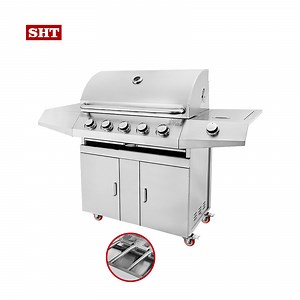 [Hot Item] Outdoor Kitchen on Wheels Small Gas Grill Portable BBQ Grill Propane Barbecue Grill Kit
