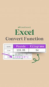 CONVERT Function > Google Search ⚖️ | Miss Excel