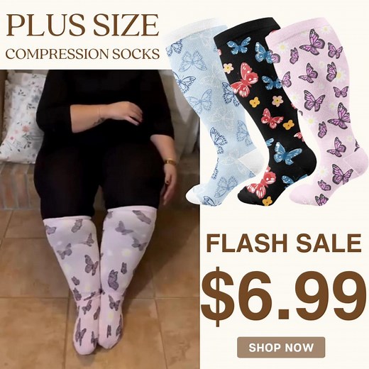 🚨Black Friday savings are here early! Compression Socks Down To $6.99! 🧦Plusock compression socks help with:⁣ ✅ Diabetic & peripheral neuropathy⁣ ✅ Heavy legs and feet⁣ ✅ Poor blood flow circulation⁣ ✅ Twisted, bulging veins⁣ ✅ Stretchy, shiny skin from edema⁣ 🧦Limited Stock! Get yours now in multiple patterns and 2XL-7XL sizes! | Plusock
