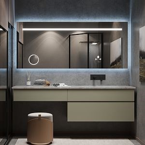 [Hot Item] Modern Hot Selling Wall Mounted Solid Wood Cabinet Quartz Table Top Bathroom Vanity From China Suppliers with LED Lighted Mirror