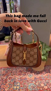 Delicately decorated with shimmering crystals, this Jackie 1961 bag by @gucci is a must! With GG motif, chocolate toned leather and gold hardware, this mini beauty is priced at $4,200. Hot! Or Hmm….? * #gucci #bombaccessories #fashionbombdaily 📸 @iitsninaaaa Blogged by @limo_x | Fashion Bomb Daily