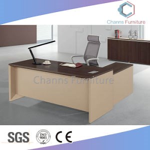 [Hot Item] Popular L Shape Office Furniture Wooden Executive Table with Mobile Credenza (CAS-ED31430)