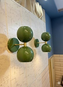 Green Mid-century Modern Wall Sconces | Double Diabolo Brass Wall Lights - Etsy