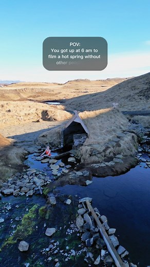 The drone survived, by the way 😅 Please be aware that drone flying by Hrunalaug Hot Spring requires special permission from the landowners ⚠️ | Guide to Iceland