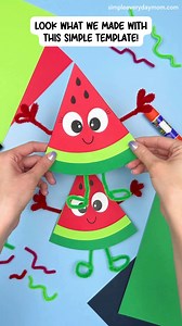 4.1K views · 25 reactions | Turn paper & pipe cleaners into this cute watermelon! Template ⬇️ #summercrafts #craftsforkids | Simple Everyday Mom | Facebook