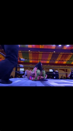 Seated Senton by @fayejackson419 to @w_nightingale_ #LetItRide | #HybridWrestling Available on YouTube! 📺: youtu.be/d6xwguEXOVo | Wrestling With Unicorns