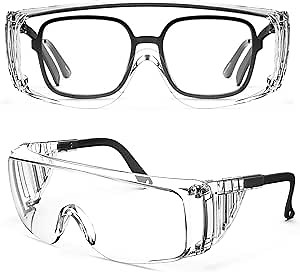 Amazon.com: MEIGIX Safety Glasses Over Eyeglasses Protective Eyewear for Work - Anti Fog & Scratch Adjustable Shooting Goggles With Clear UV Resistant for Men Women Lab Clear(Transparent) : Tools & Home Improvement