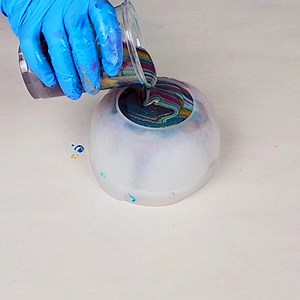 9K views · 160 reactions | Did you know you can do a dirty pour with resin? It makes some gorgeous projects, like this purple and gold resin bowl :) | Mixed Media Girl | Facebook