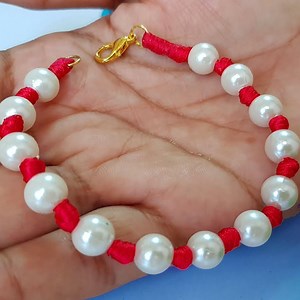 11K views · 385 reactions | Pearl Bracelet || Handmade Silk Thread & Pearl Bracelet || DIY | Arts&Crafts | Facebook