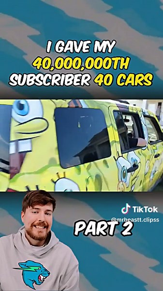 I Gave My 40,000,000th Subscriber 40 Cars! Part 2 #mrbeast #mrbeastclips #viral #fyp