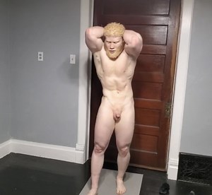 *ALBINO* bodybuilder poses