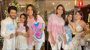 Kundali Bhagya actor Dheeraj Dhoopar twins with wife Vinny Arora at her baby shower, Shraddha Arya, Surbhi Chandna and others attend