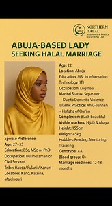 498K views · 3.3K reactions | � ABUJA-BASED LADY SEEKING HALAL...