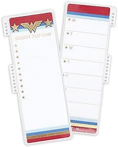 Wonder Woman x Erin Condren Designer Accessories Snap - in Wet Erase Classic Wonder Woman Dashboard Reversible, Wet Erase, Repositionable Laminated Reusable Whiteboard for Dry and Wet Erase Markers