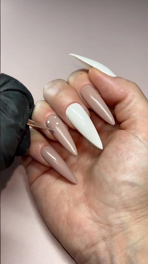 Elegant Nude Nails with White Heart 💅 | Simple & Classy Nail Art 2025
