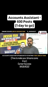 63K views · 511 reactions | One day to go !! Jkssb faa application...