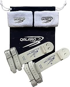 Double Buckle Grips for Girls Gymnastics | Dowel Grips, 4" White Wristbands, Grip Bag | Gymnastics Grips for Girls | Youth Bar Grips | Gymnastics Gloves