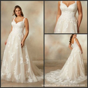 [Hot Item] Lace Bridal Gowns Plus Size Sleeveless A-Line Wedding Dress W2020