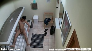 Hidden spy cameras (fake) in public solarium