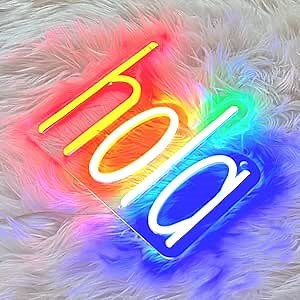 HOLA Neon Sign | HOLA Sign | Hello Neon Sign | Rainbow Neon Sign | Rainbow Wall Decor | Neon Sign HOLA