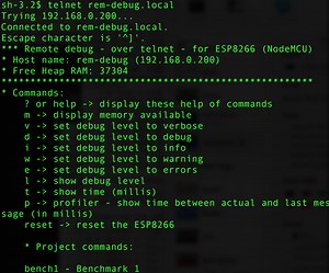 Remote Debug for Arduino ESP8266 Over Telnet