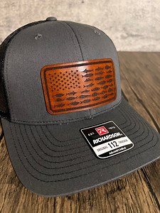Leather Patch Fishing Flag Hat - Richardson 112 Trucker - Etsy