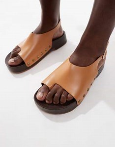 Glamorous clog sandals in tan | ASOS