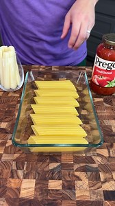 The Easiest Dump and Bake Pasta Dinner: String Cheese Manicotti 😋 | Bussin Eats